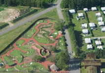 Helicopter shot of the Adventure Golf