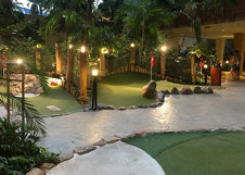 Play at night with the adventure golf indoors