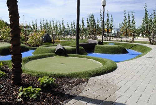 Adventure Golf hole with logs